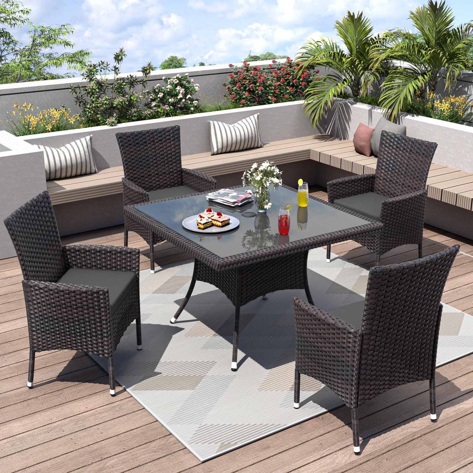 Comedor de terraza en rattan sintético 1