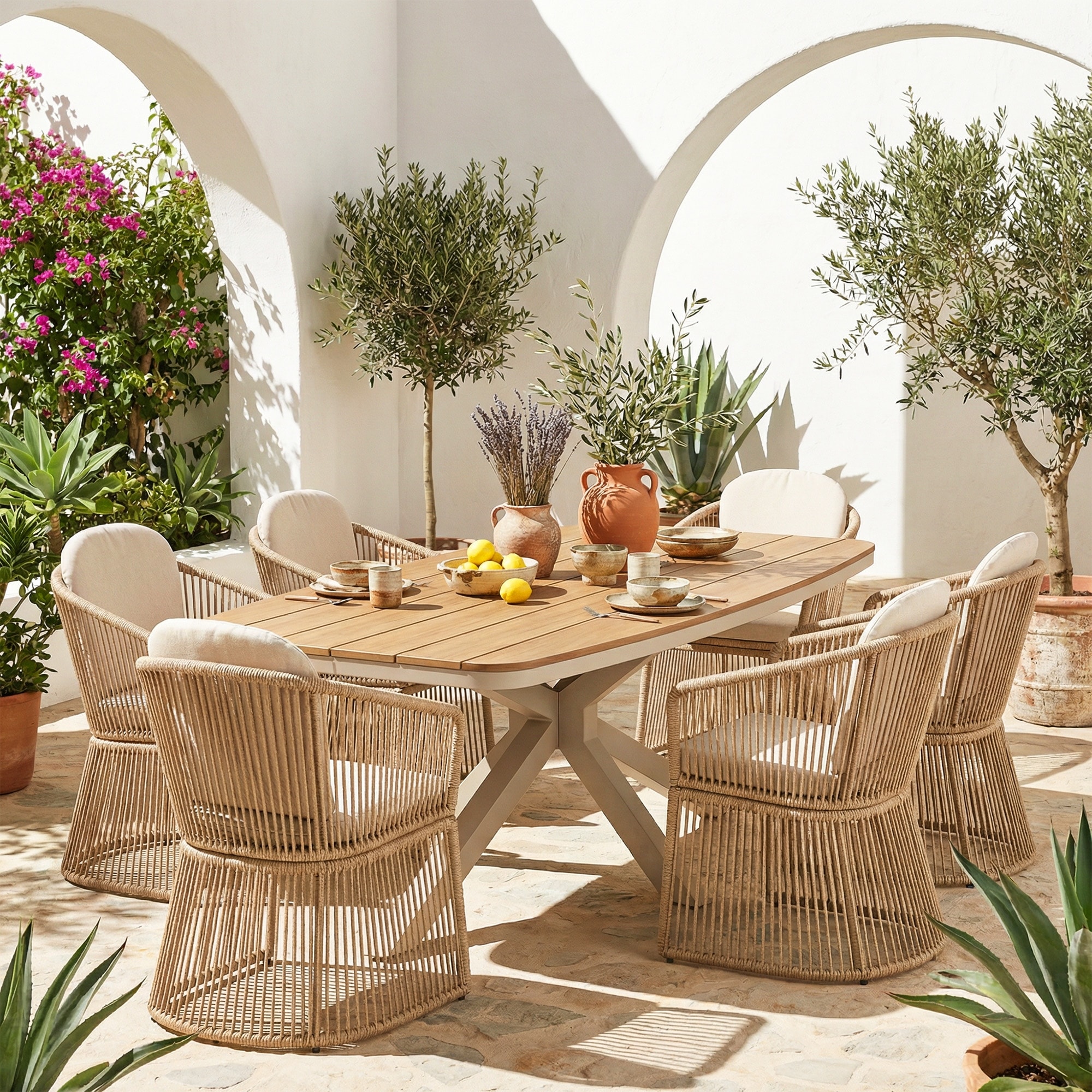 Comedor de terraza en rattan sintético 5