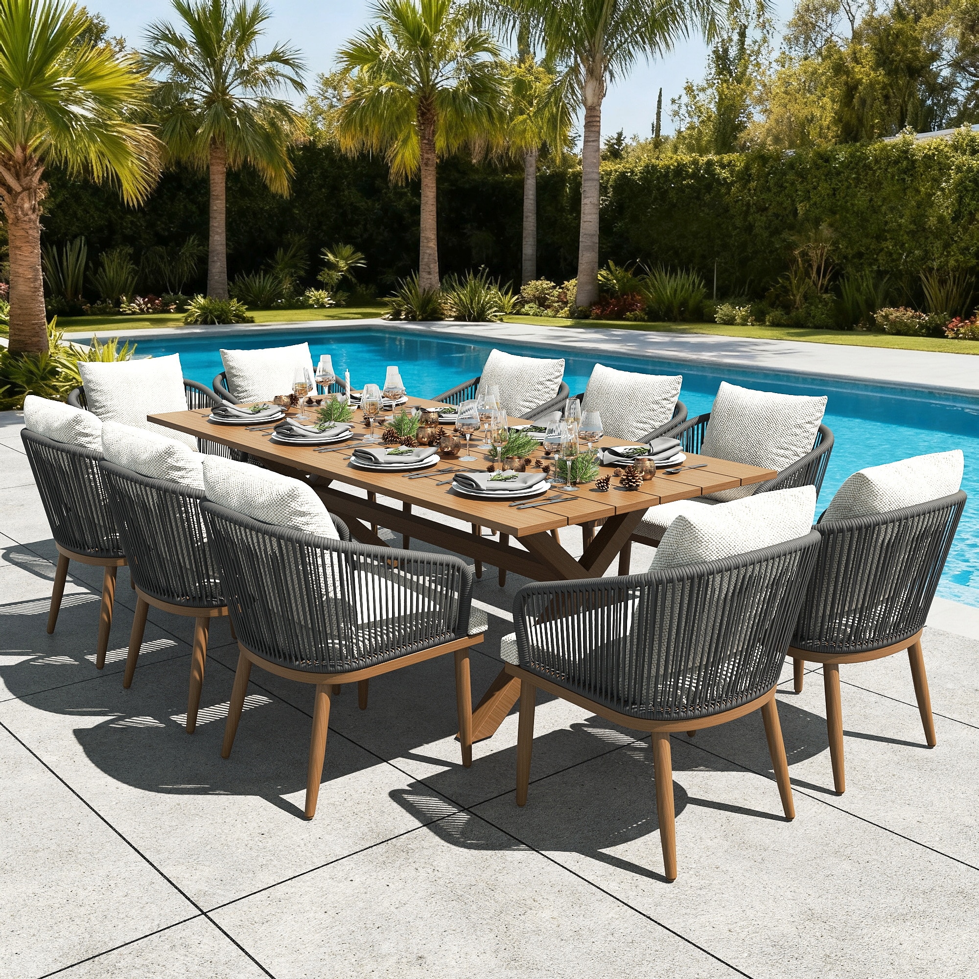 Comedor de terraza en rattan sintético 7