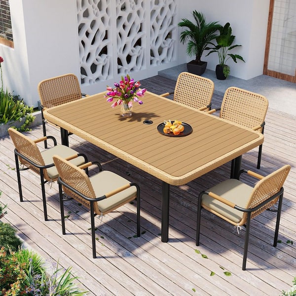 Comedor de terraza en rattan sintético 9
