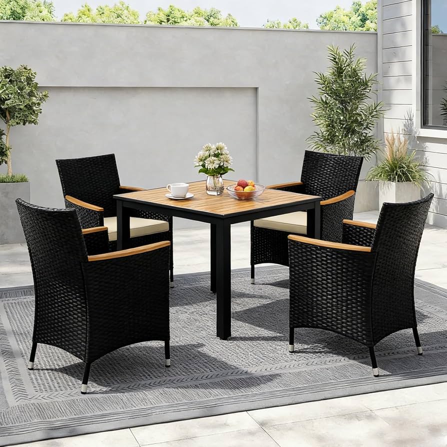 Comedor de terraza en rattan sintético 10
