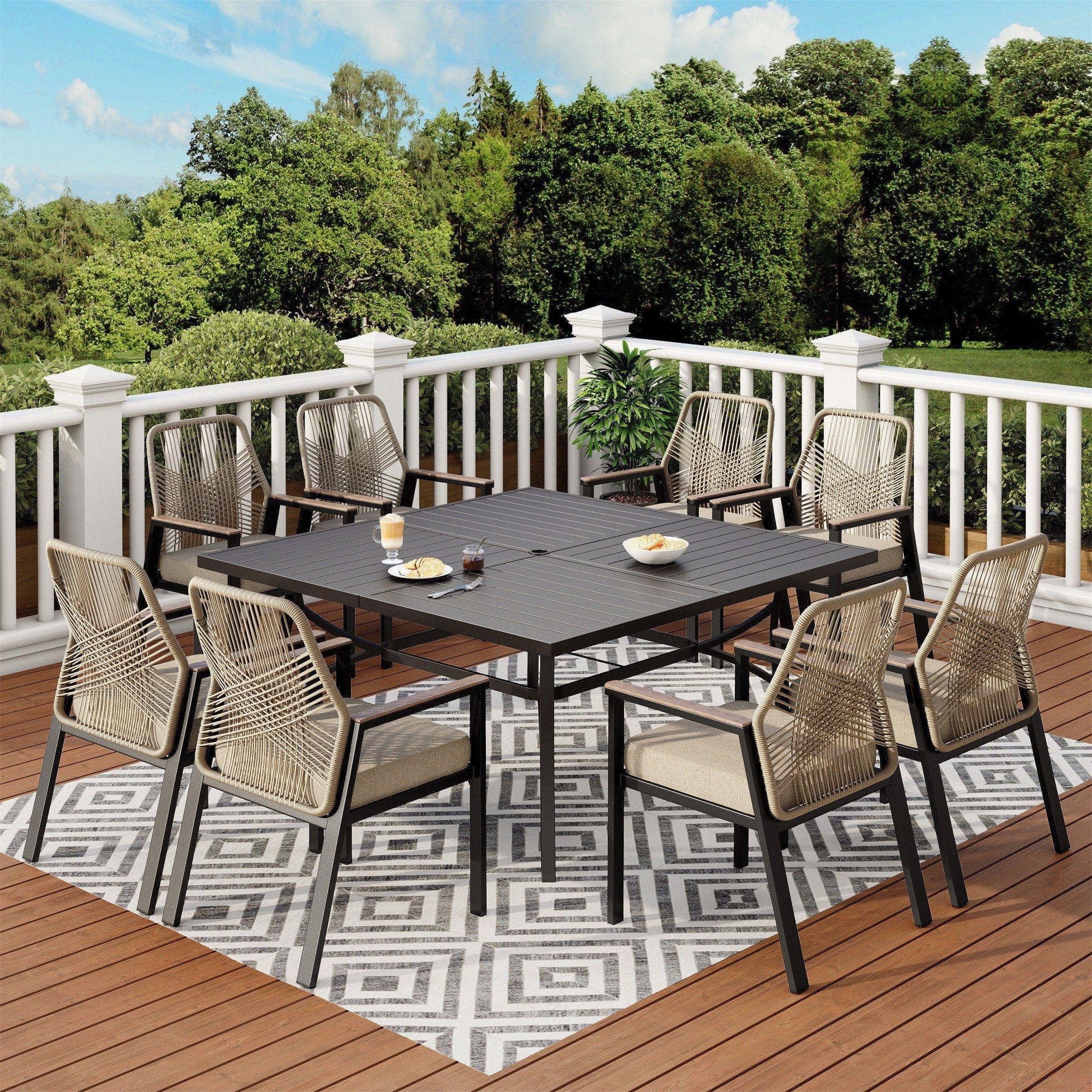 Comedor de terraza en rattan sintético 12