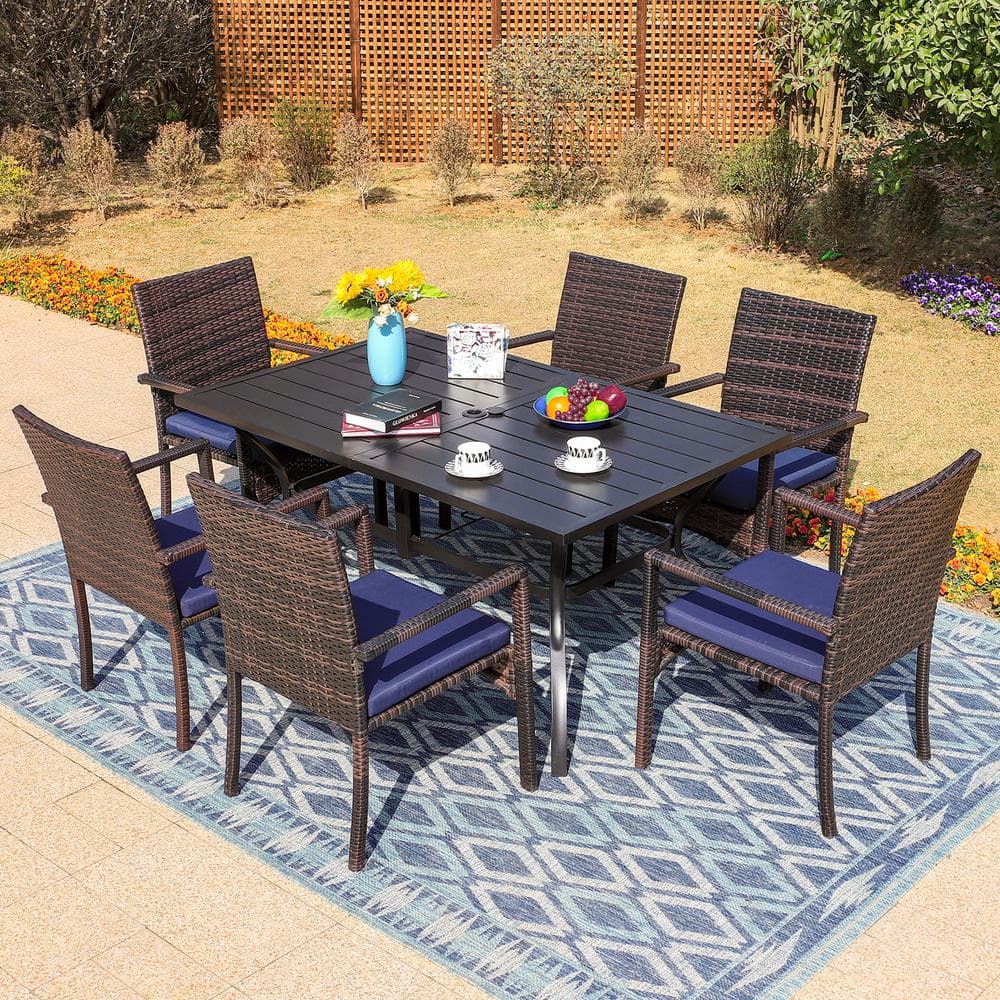 Comedor de terraza en rattan sintético 14