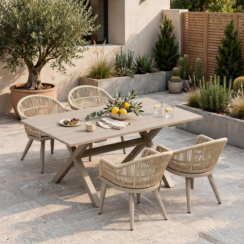 Comedor de terraza en rattan sintético 15