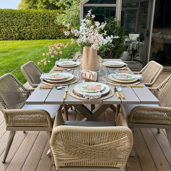 Comedor de terraza en rattan sintético 16