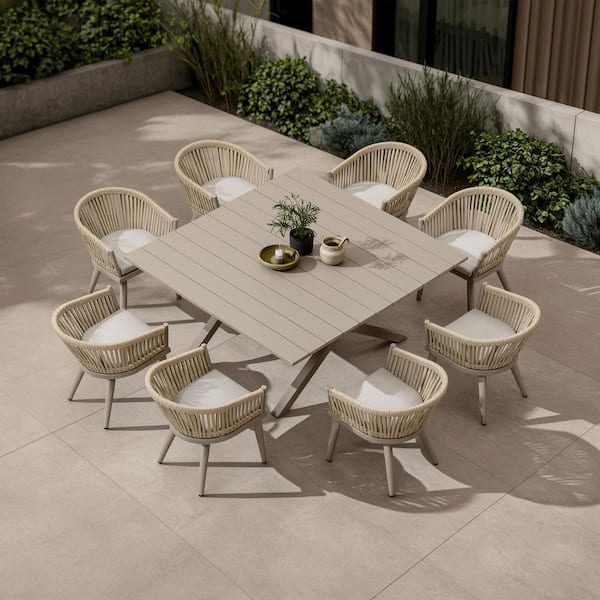 Comedor de terraza en rattan sintético 17