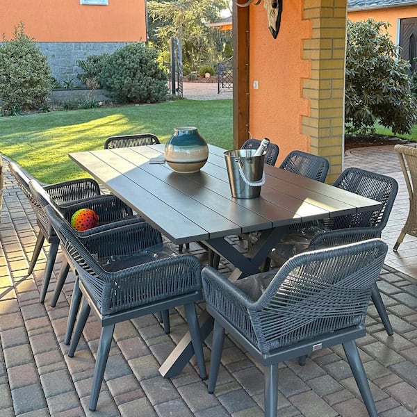Comedor de terraza en rattan sintético 20