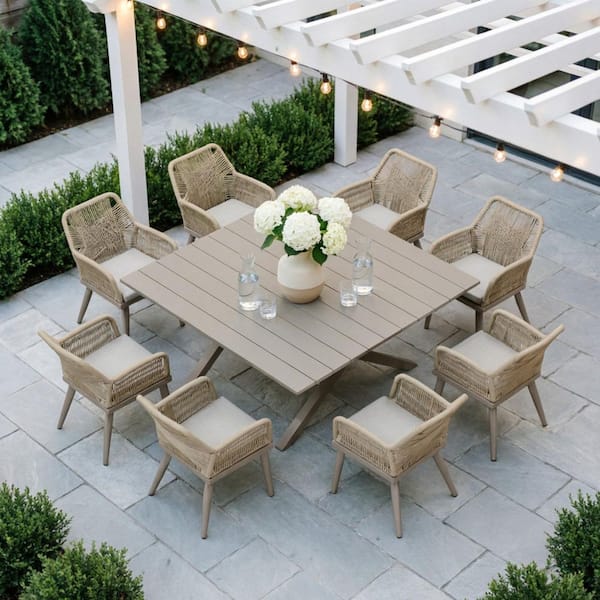 Comedor de terraza en rattan sintético 22