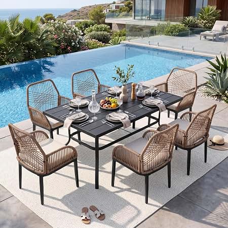 Comedor de terraza en rattan sintético 23