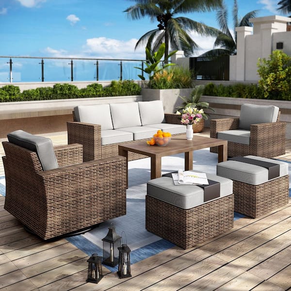 Comedor de terraza en rattan sintético 28