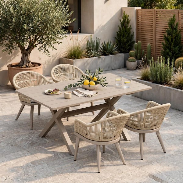 Comedor de terraza en rattan sintético 29