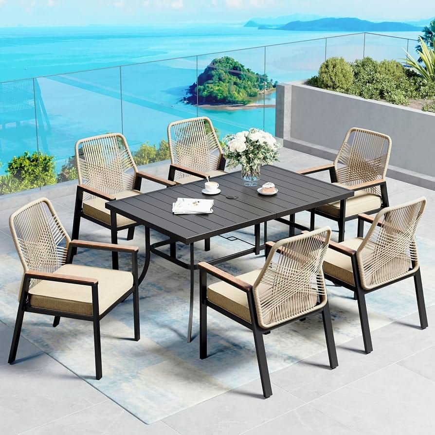Comedor de terraza en rattan sintético 30