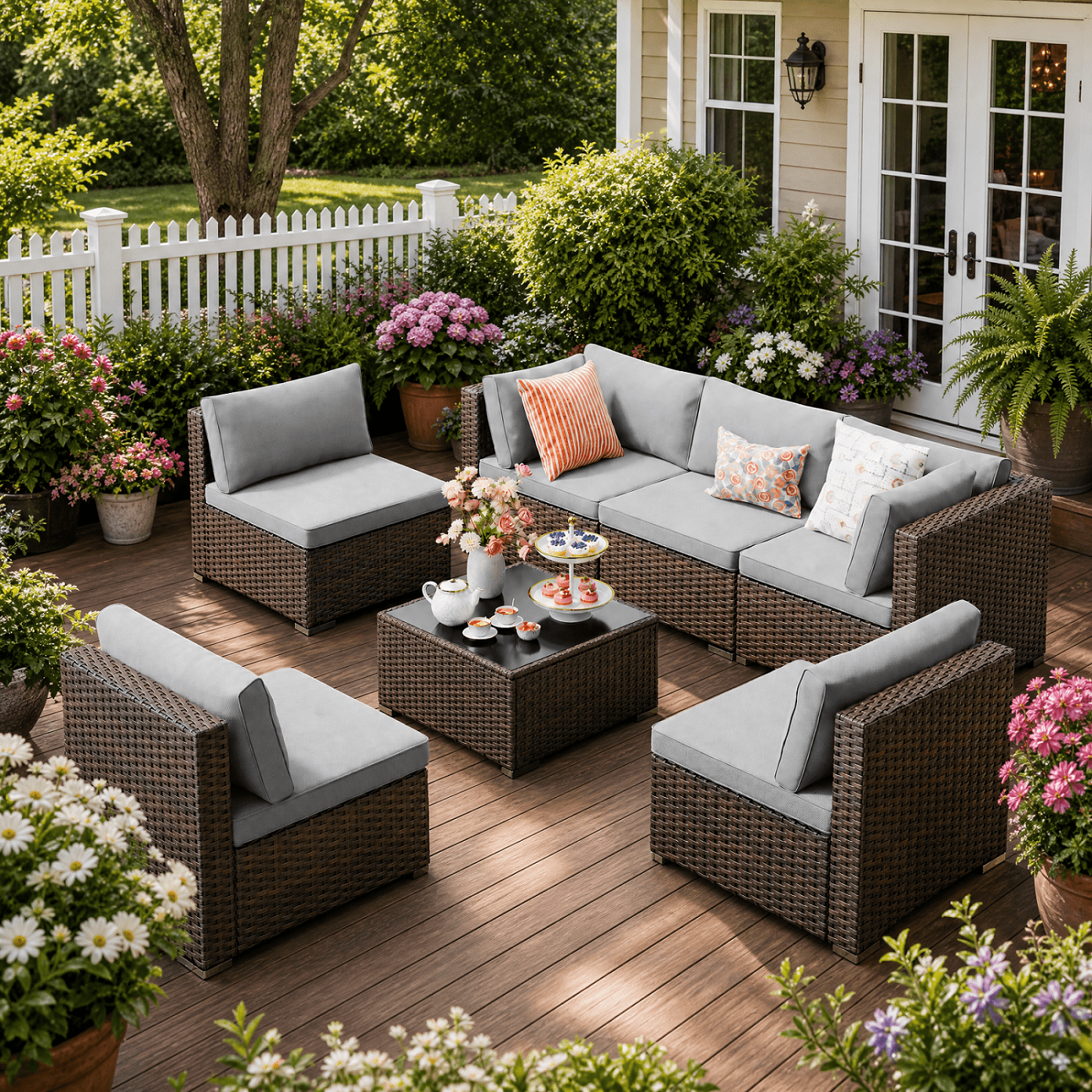 Mueble de terraza en rattan sintético 6