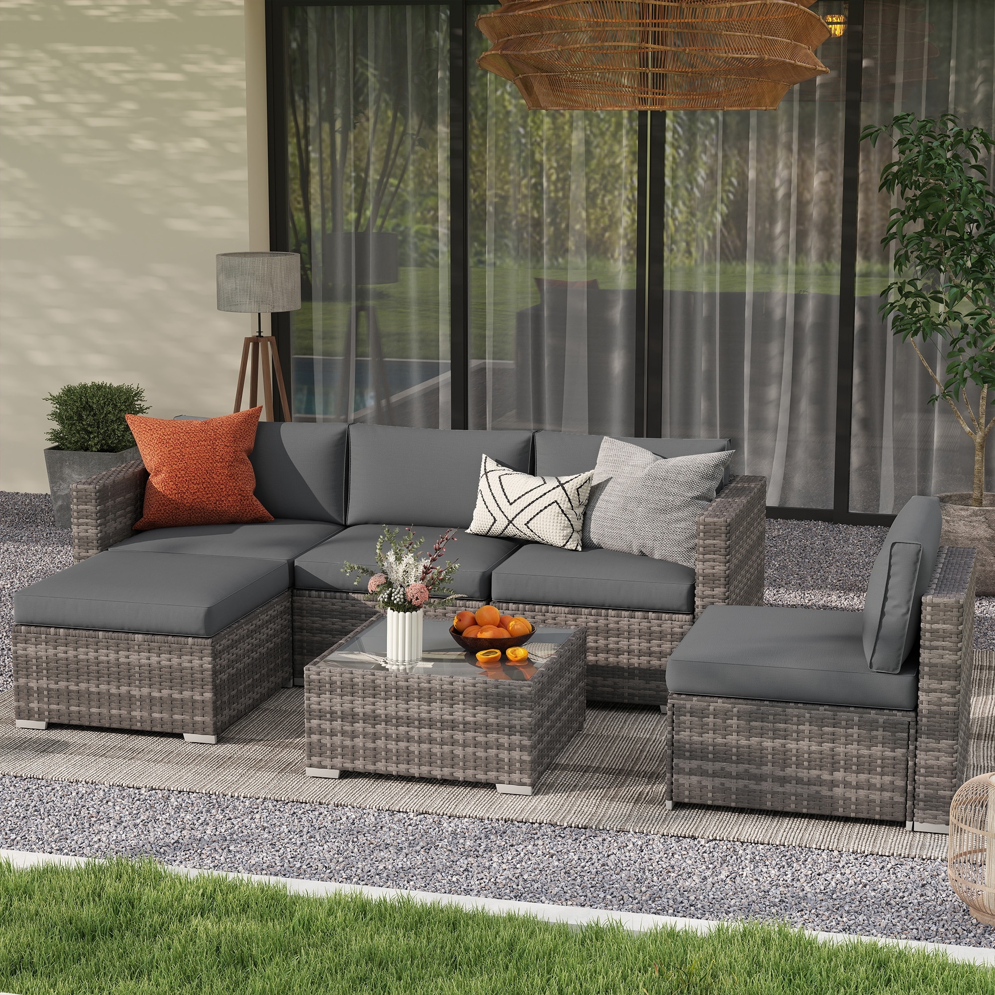 Mueble de terraza en rattan sintético 9