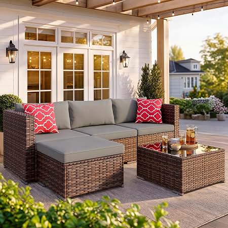 Mueble de terraza en rattan sintético 10
