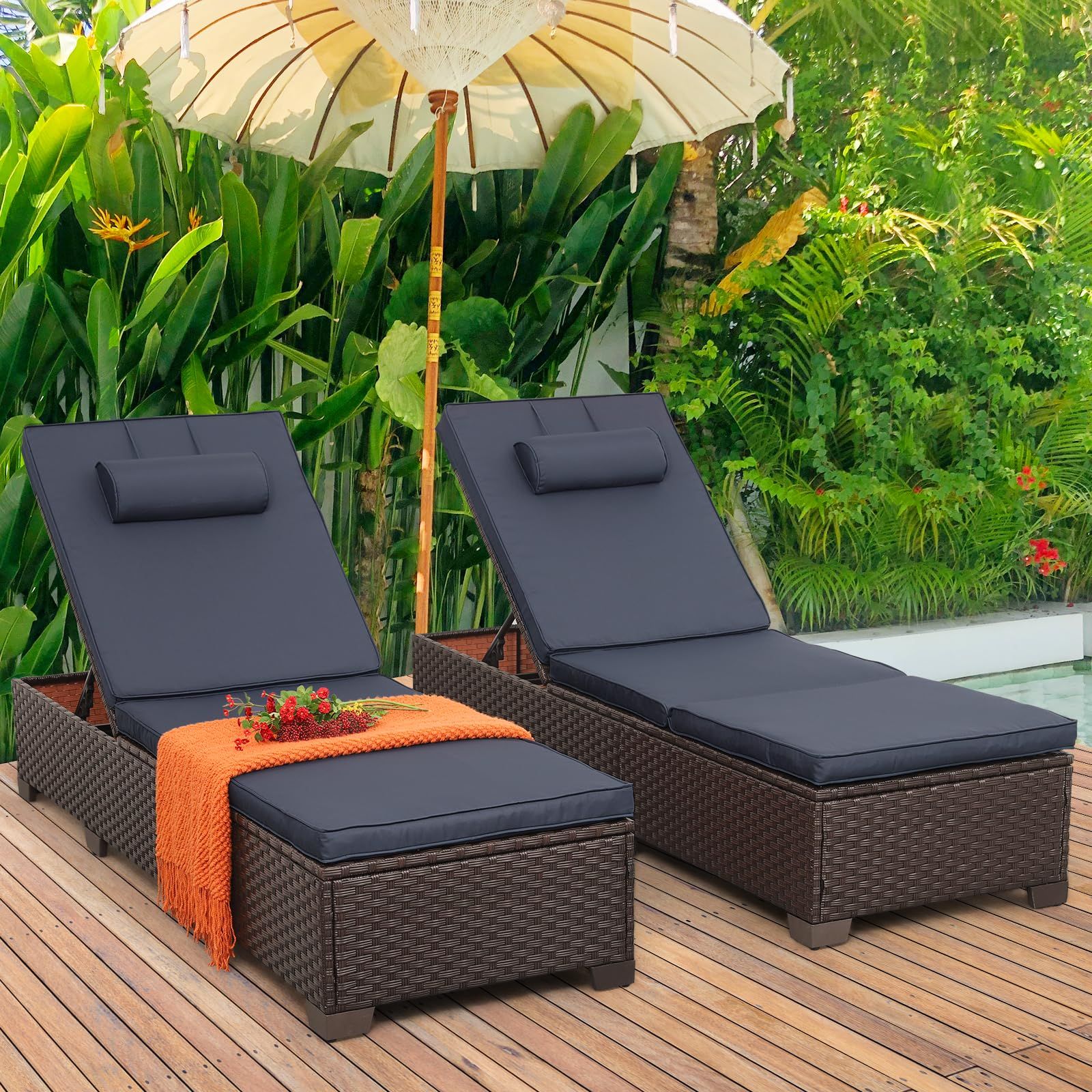 Mueble de terraza en rattan sintético 25